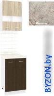 Готовая кухня Кортекс-мебель Корнелия Экстра 50р2д (дуб сонома/венге/марсель) - фото