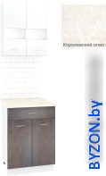 Готовая кухня Кортекс-мебель Корнелия Экстра 60р1ш2д (белый/береза/королевский опал) - фото