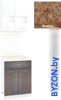Готовая кухня Кортекс-мебель Корнелия Экстра 60р1ш2д (белый/береза/мадрид) - фото