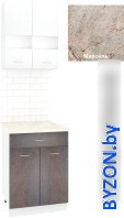 Готовая кухня Кортекс-мебель Корнелия Экстра 60р1ш2д (белый/береза/марсель) - фото