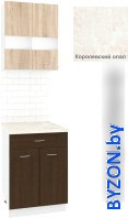 Готовая кухня Кортекс-мебель Корнелия Экстра 60р1ш2д (дуб сонома/венге/королевский опал) - фото