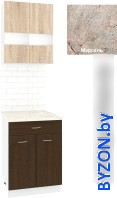 Готовая кухня Кортекс-мебель Корнелия Экстра 60р1ш2д (дуб сонома/венге/марсель) - фото