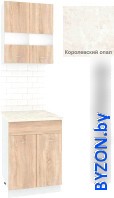 Готовая кухня Кортекс-мебель Корнелия Экстра 60р1ш2д (дуб сонома/королевский опал) - фото