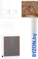Готовая кухня Кортекс-мебель Корнелия Экстра 60р2д (белый/береза/мадрид) - фото