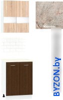 Готовая кухня Кортекс-мебель Корнелия Экстра 60р2д (дуб сонома/венге/марсель) - фото
