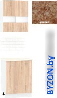 Готовая кухня Кортекс-мебель Корнелия Экстра 60р2д (дуб сонома/мадрид) - фото