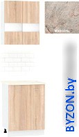 Готовая кухня Кортекс-мебель Корнелия Экстра 60р2д (дуб сонома/марсель) - фото