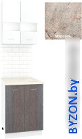 Готовая кухня Кортекс-мебель Корнелия Экстра 60рс2д (белый/береза/марсель) - фото