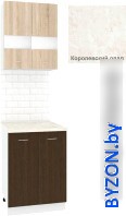 Готовая кухня Кортекс-мебель Корнелия Экстра 60рс2д (дуб сонома/венге/королевский опал) - фото