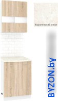 Готовая кухня Кортекс-мебель Корнелия Экстра 60рс2д (дуб сонома/королевский опал) - фото