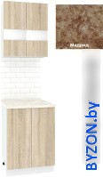 Готовая кухня Кортекс-мебель Корнелия Экстра 60рс2д (дуб сонома/мадрид) - фото