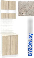 Готовая кухня Кортекс-мебель Корнелия Экстра 60рс2д (дуб сонома/марсель) - фото
