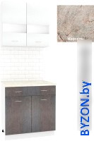 Готовая кухня Кортекс-мебель Корнелия Экстра 80р1ш (белый/береза/марсель) - фото