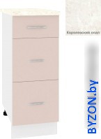 Шкаф напольный Кортекс-мебель Корнелия Лира НШ30р3ш (капучино/королевский опал) - фото