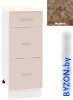 Шкаф напольный Кортекс-мебель Корнелия Лира НШ30р3ш (капучино/мадрид) - фото