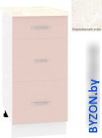 Шкаф напольный Кортекс-мебель Корнелия Лира НШ40р3ш (капучино/королевский опал) - фото