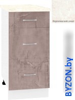 Шкаф напольный Кортекс-мебель Корнелия Лира НШ40р3ш (оникс/королевский опал) - фото