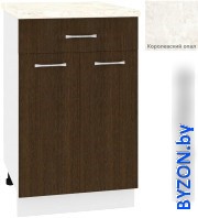 Шкаф напольный Кортекс-мебель Корнелия Лира НШ50р1ш (венге/королевский опал) - фото