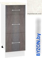 Шкаф напольный Кортекс-мебель Корнелия Лира НШ30р3ш (береза/королевский опал) - фото