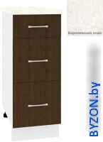 Шкаф напольный Кортекс-мебель Корнелия Лира НШ30р3ш (венге/королевский опал) - фото