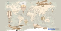 Фотообои Citydecor Карта мира на русском 500x254 - фото