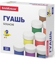 Гуашь Erich Krause Basic 53729 (9 цв.) - фото