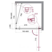 Душевой уголок BelBagno MARMI-A-1-80-C-Cr (прозрачное стекло) - фото2