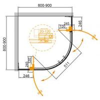 Душевой уголок Cezares SLIDER-R-2-80/90-C-Cr - фото2