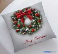 Чехол на подушку JoyArty Новогодний венок sl_47821599 - фото