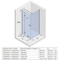 Душевой уголок Riho Polar P206L 100x80 GP0208201 - фото2