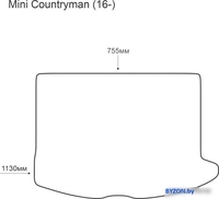 Коврик для багажника Alicosta Mini Countryman 16- (багажник, ЭВА ромб, черный) - фото2