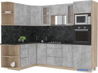 Готовая кухня Интерлиния Мила 1.68x2.6 левая (бетон-кастилло темный) - фото