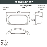 Уличный накладной светильник Fumagalli Francy-ОP 2A1.000.000.AYF1R - фото2