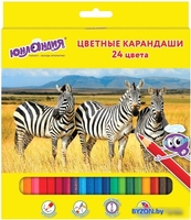 Набор цветных карандашей Юнландия Мир животных 181385 (24 цв) - фото