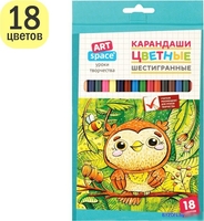 Набор цветных карандашей ArtSpace Милые зверушки CP_41021 (18 цв) - фото2
