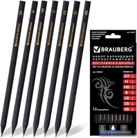 Набор простых карандашей BRAUBERG Black jack 180620 (12 шт.) - фото2