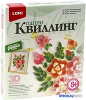 Набор для создания поделок/игрушек Lori Квиллинг. Панно картина 3D Пышные цветы Квл-011 - фото