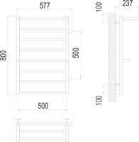 Полотенцесушитель TERMINUS Анкона П8 500х800 бп - фото2
