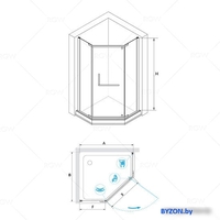 Душевой уголок RGW HO-081 350608100-21 100x100 (хром/матовое-сатинат стекло) - фото2