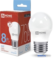 Светодиодная лампочка In Home LED-Шар-VC 8Вт 230В Е27 6500К 760Лм 4690612024905 - фото