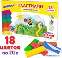 Пластилин Юнландия Веселый шмель 106432 (18 цв) - фото