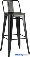 Стул Stool Group Tolix Wood со спинкой YD-H765E-W LG-01 (черный глянцевый/темное дерево) - фото