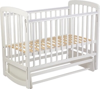 Классическая детская кроватка Polini Kids Simple 304 с маятником (белый) - фото