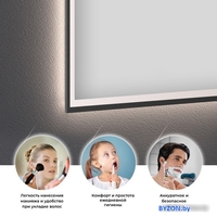 Wellsee Зеркало с фронтальной LED-подсветкой 7 Rays' Spectrum 172201170, 65 х 50 см (с сенсором и регулировкой яркости освещения) - фото2