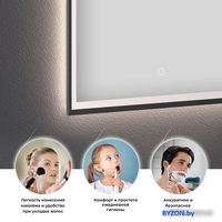 Wellsee Зеркало с фронтальной LED-подсветкой 7 Rays' Spectrum 172201390, 100 х 80 см (с сенсором и регулировкой яркости освещения) - фото2