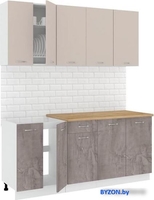 Готовая кухня Кортекс-мебель Корнелия Лира-лайт 1.8м (капучино/оникс/дуб бунратти) - фото