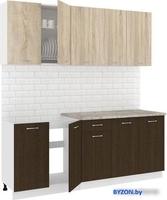 Готовая кухня Кортекс-мебель Корнелия Лира-лайт 2.0м (дуб сонома/венге/марсель) - фото