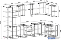 Готовая кухня Интерлиния Мила Лайт 1.68x3.2 правая без столешницы (вудлайн кремовый/антрацит) - фото2