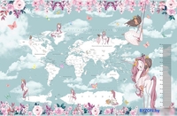 Виниловые обои Citydecor Princess 15 400x260, карта мира с ростомером - фото