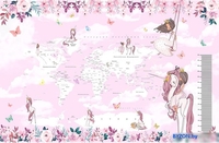 Виниловые обои Citydecor Princess 18 400x260, карта мира с ростомером - фото